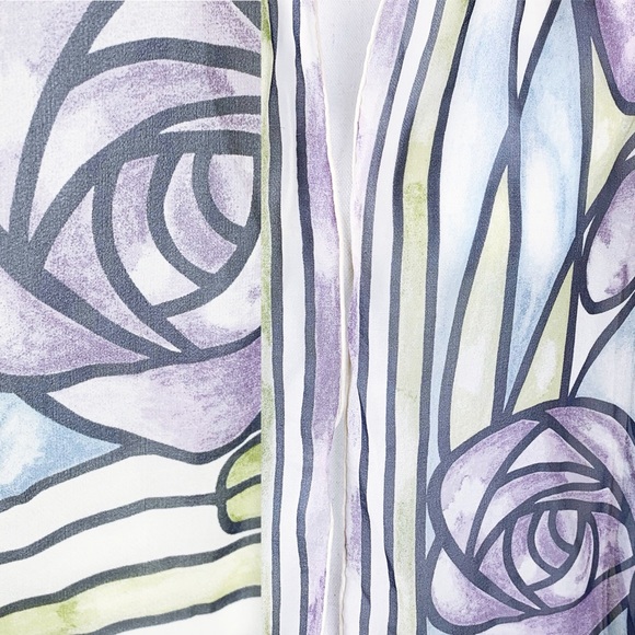 Vintage Silk Oblong Purple Stained Glass Scarf - Picture 3 of 5